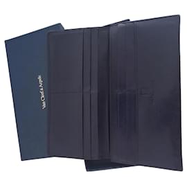 Van Cleef & Arpels Navy Blue Leather Long Wallet