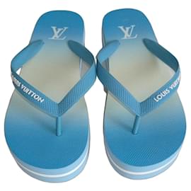 Infradito Louis Vuitton Monogram Blu e Bianche