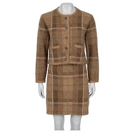 Polo Ralph Lauren braunes Karomuster Strick-Set - Größe S Gebraucht