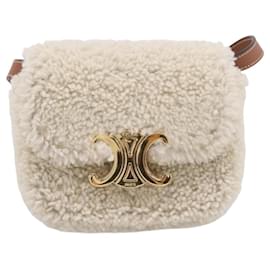 Céline Celine Triomphe Shoulder Shearling Mini