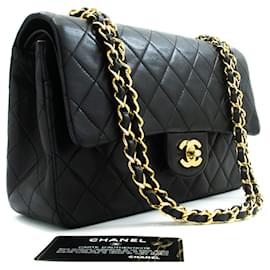 Borsa a tracolla con catena CHANEL Classic Double Flap 10" in pelle di agnello nera