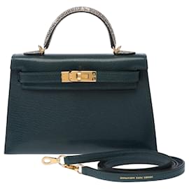 Hermès HERMES Kelly Mini Tasche aus grünem Leder - 103842