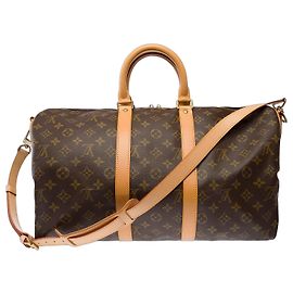 Saco LOUIS VUITTON Keepall em Lona Castanha - 103853