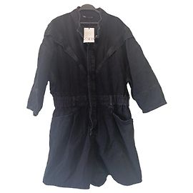 Zara Macacão curto de ganga preto