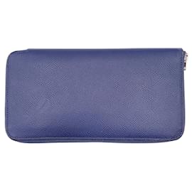 Hermès Hermes Navy Blue Epsom Della Cavalleria Azap Silk-in lange Geldbörse