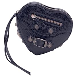 Balenciaga Joyero Le Cagole Heart Pouch de piel negra