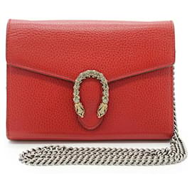 Gucci Borsa a tracolla Dionysus Wallet on Chain WOC in pelle rossa