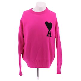 Pull Ami en laine rose fuchsia