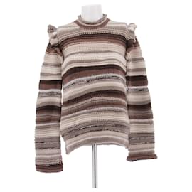Chloé Pull marron en cachemire rayé