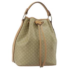 Céline CELINE Macadam Canvas Hand Bag PVC Beige Gold