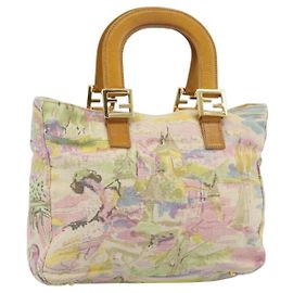 FENDI Handtasche Canvas Beige Gold
