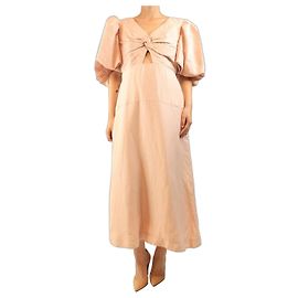 Maje Rosa Midi-Kleid mit Puffärmeln - size UK 14
