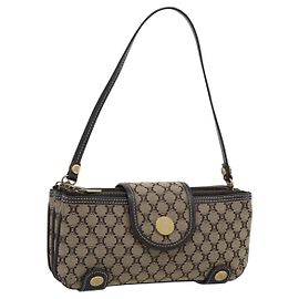Céline CELINE Macadam Canvas Hand Bag Brown Gold