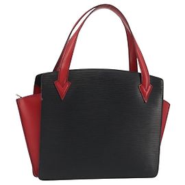 LOUIS VUITTON Epi Varenne Hand Bag Black Red M52387 LV