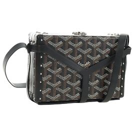 GOYARD Herringbone Minodiere Trunk Bag PVC Black Silver