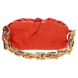 BOTTEGA VENETA The Chain Pouch Schultertasche Leder Orange Gold