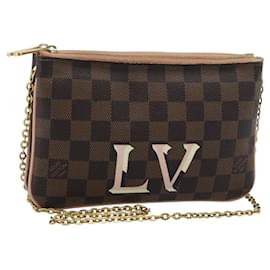 LOUIS VUITTON Damier Ebene Pochette Double Zip Shoulder Bag N60254