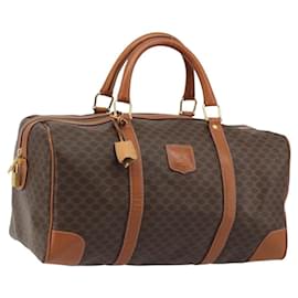 Céline CELINE Macadam Canvas Boston Bag PVC Leather Brown Gold