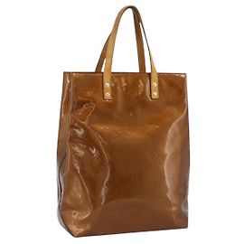 LOUIS VUITTON Monogram Vernis Reade MM Hand Bag Bronze M91143 LV
