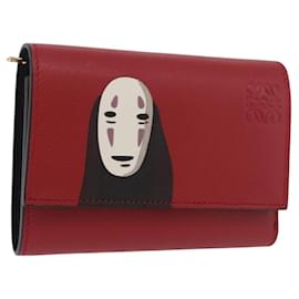 LOEWE Studio Ghibli No-Face Compact Wallet Leather Red Gold