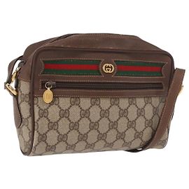 GUCCI GG Supreme Shoulder Bag PVC Leather Beige Gold 56 01 087