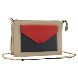 Céline CELINE Chain Shoulder Bag Leather Beige Gold