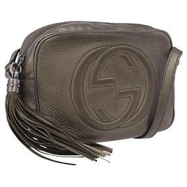 GUCCI Shoulder Bag Leather Champagne Gold 308364