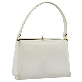 GUCCI Hand Bag Leather White Gold 000 406 0025