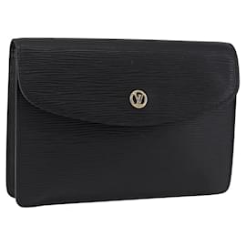 LOUIS VUITTON Epi Montaigne 23 Clutch Bag Black M52662 LV