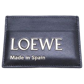 Tarjetero Loewe de piel de becerro negra y dorada