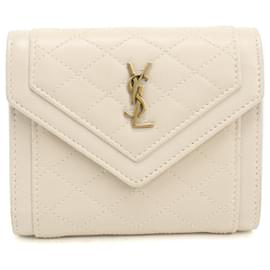 Saint Laurent Tri-fold Wallet in Ivory