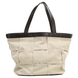 Borsa Tote Bottega Veneta Avorio