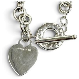 Collier ras-du-cou Tiffany & Co. en argent 925 avec pendentif cœur et fermoir T