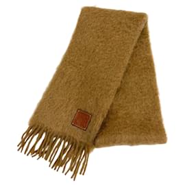 Stola Loewe in misto mohair e lana marrone