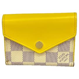Louis Vuitton Tri-fold Geldbörse in Weißem Damier Azur