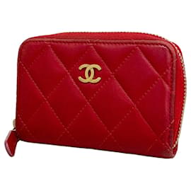 Monedero Chanel Matelassé de piel de cordero en rosa