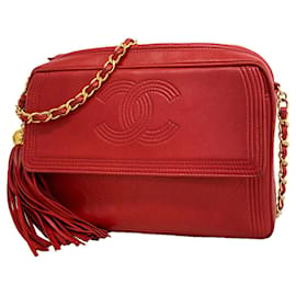 Borsa a tracolla Chanel in pelle rossa