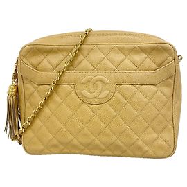 Borsa a tracolla Chanel Beige Matelassé