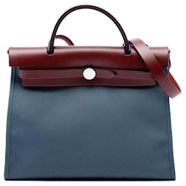 Hermès Blue Toile Herbag Zip 31