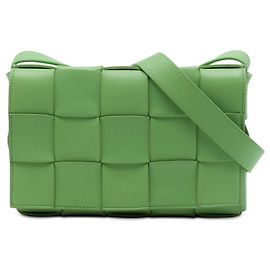 Borsa a tracolla Bottega Veneta Cassette in nappa intrecciato verde