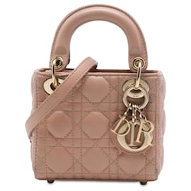 Dior Brown Micro Lambskin Cannage Lady Dior