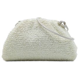 Bottega Veneta White Boucle Raffia The Mini Pouch Crossbody
