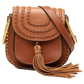 Chloé Borsa a tracolla Hudson piccola in pelle intrecciata marrone
