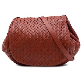Borsa a tracolla con patta Bottega Veneta in Nappa Intrecciato marrone