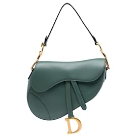 Borsa Saddle Dior in pelle di vitello liscia verde