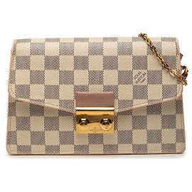 Louis Vuitton White Damier Azur Croisette Wallet on Chain