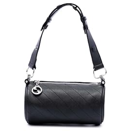 Borsa a spalla cilindrica Mini Blondie in pelle nera Gucci