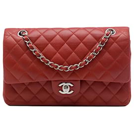 Chanel Red Medium Classic Caviar Double Flap