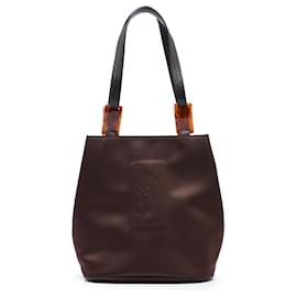 Saint Laurent Nylon Tote in Braun und Schildpatt-Optik