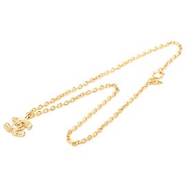 Collana con pendente matelassé Chanel Gold CC placcato oro